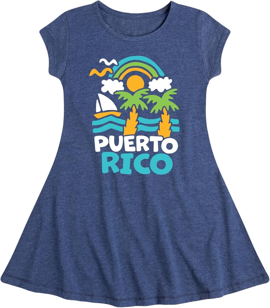 Instant Message - Puerto Rico - Toddler & Youth Girls Fit & Flare Dress