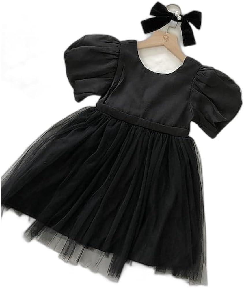 Kids Girls' Dress Solid Color Short Sleeve School Adorable Daily Cotton Knee-Length