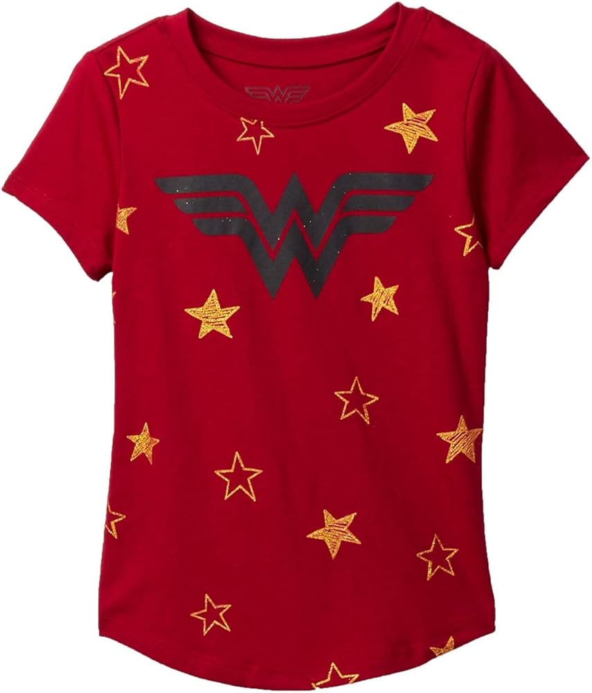 DC Comics Girls T-Shirt Wonder Woman Logo & Stars Print