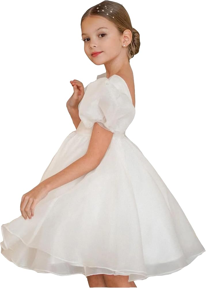 3-12 years oldGirls Flower girl dress wedding dress Big Girl White dress Violin Girl Awards party dress dress