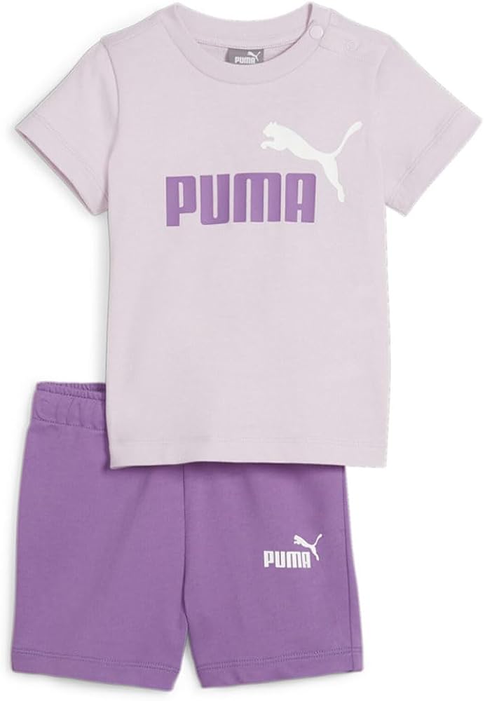 Puma Toddler Girls Two-Piece Minicats Crew Neck Short Sleeve & Shorts Set Athletic Tops Casual Shorts - Purple