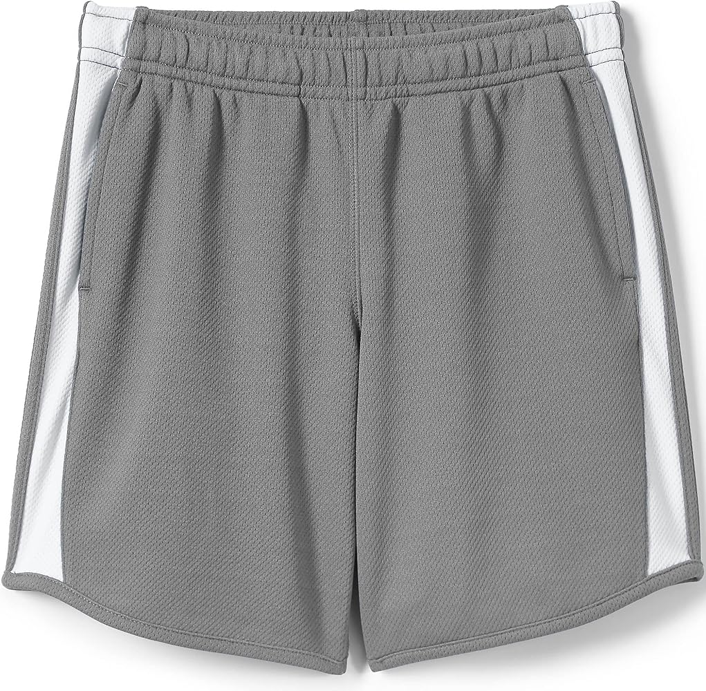 Lands' End Uniform Girls Athletic Short Stone Gray Kids Medium