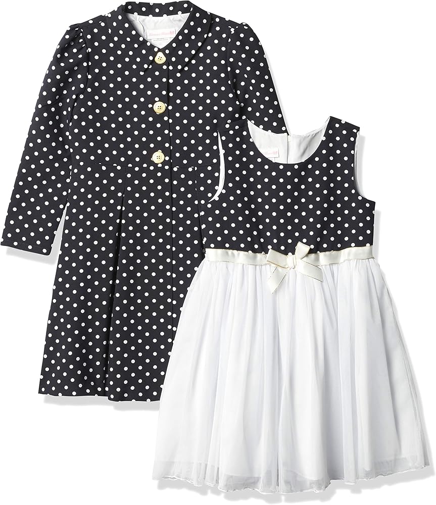 Bonnie Jean Girls' Dot Coat and Dress Set