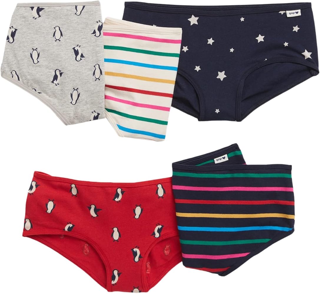 GAP Girls' 5-Pack Penquin Hipster Underpants