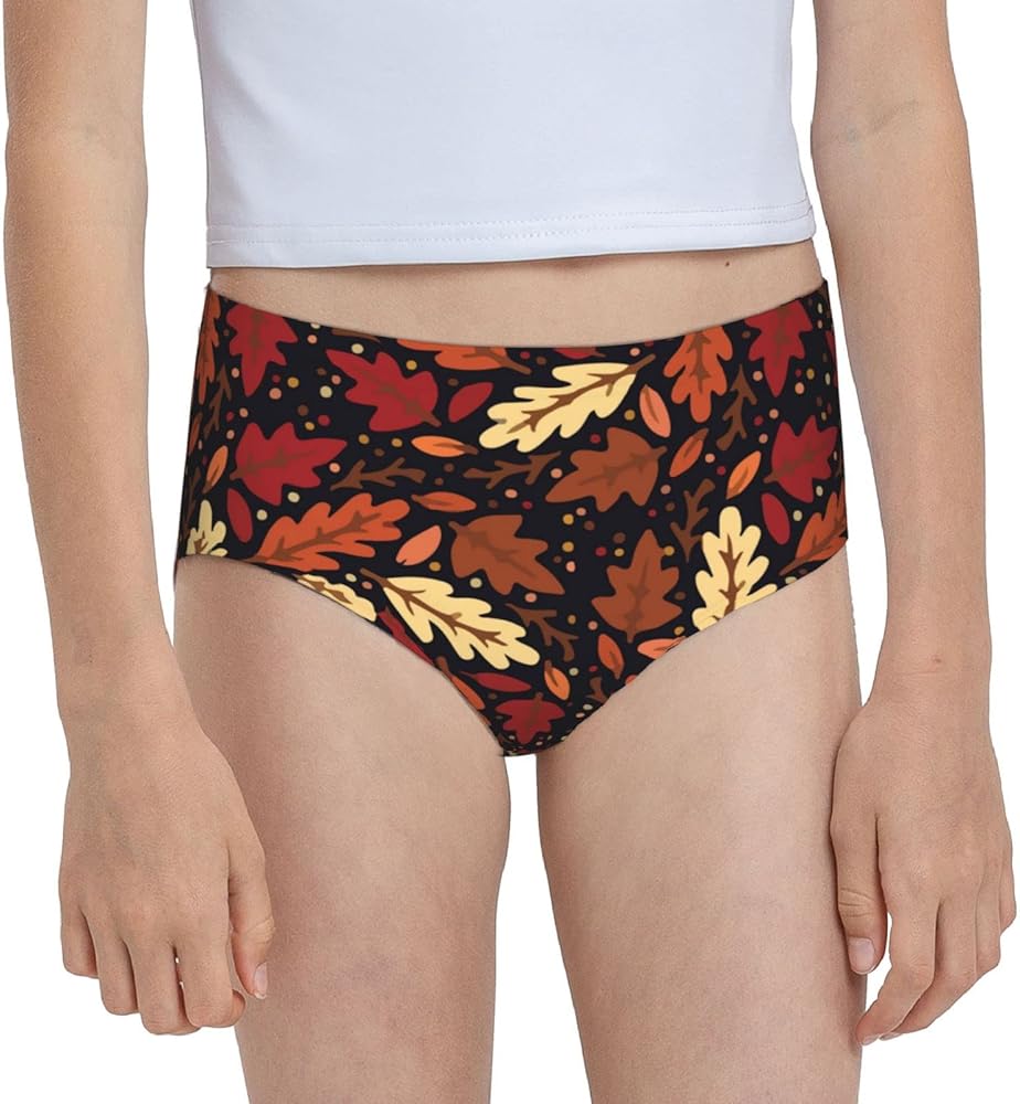 Cotton Underwear Fall Autumn Leaves Girls'Briefs Soft Underpants