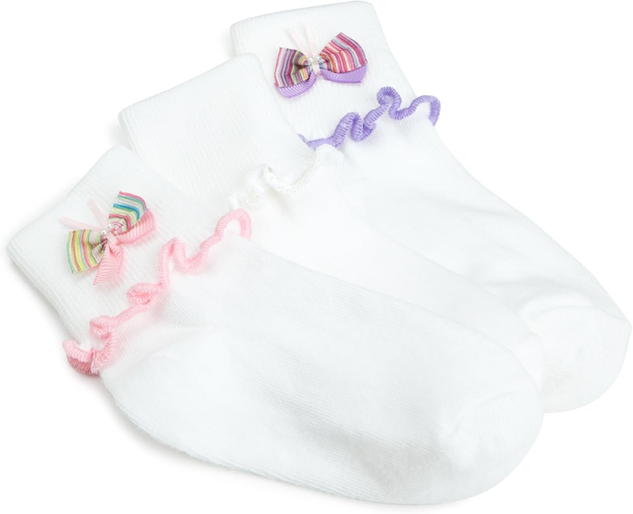 Jefferies Socks Little Girls' Butterfly Socks With Turn Cuff Ripple Edge