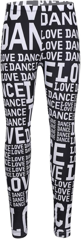 YiZYiF Kids' Girls' Dance Lover Slim Fit Stretchy Athletic Running Sports Leggings Activewear