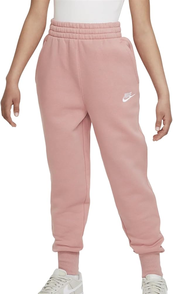 Nike Sportswear Club Fleece (Girls') High-Waisted Fitted Trousers Big Kids Size- L