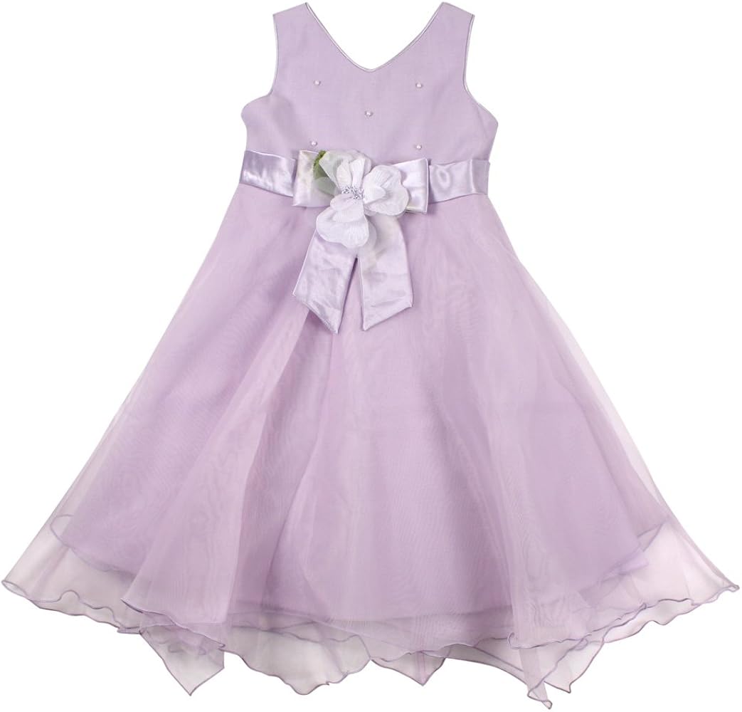 Little Girls' Lilac Hanky Hem Dress,Lilac,6x