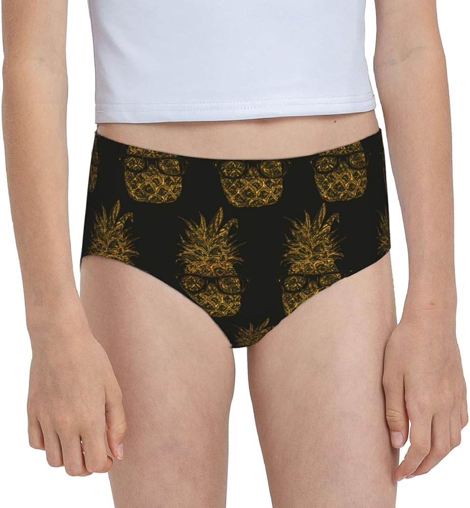 Augenstern Cotton Underwear Gold-Summer-Pineapple Girls'Briefs Soft Underpants