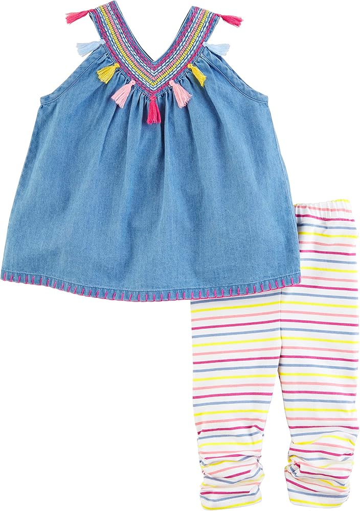 Mud Pie Girls Casual Tunic & Legging Set, Tassel, 18M US