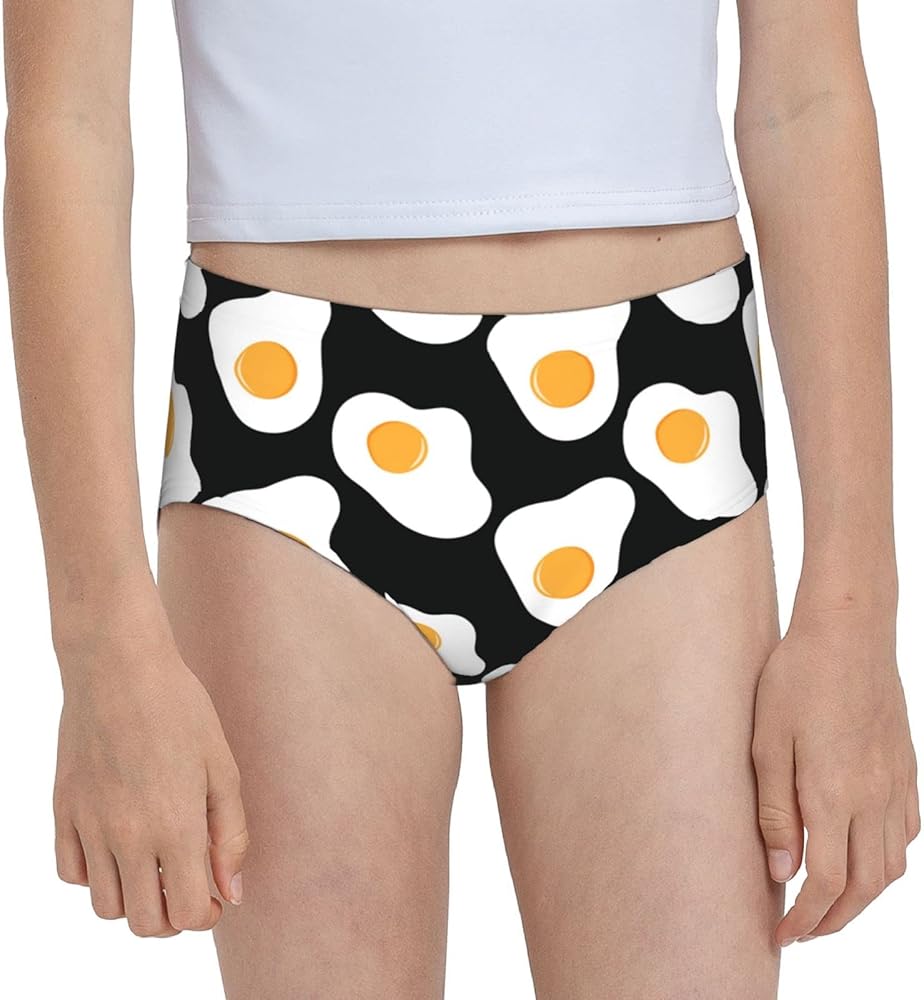 Augenstern Cotton Underwear Cartoon-Fried-Eggs Girls'Briefs Soft Underpants