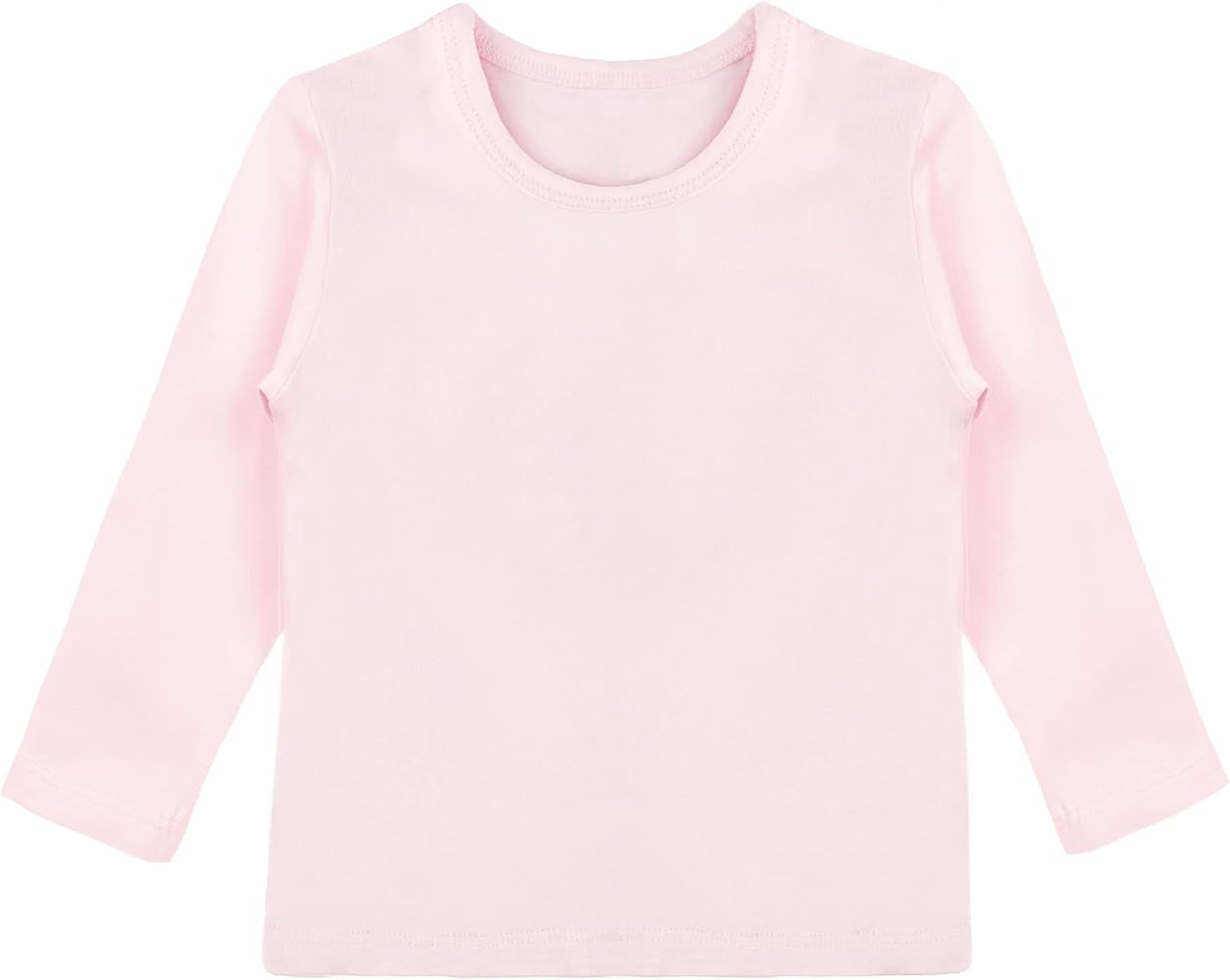 Lilax Girls' Basic Long Sleeve Round Neck Cotton T-Shirt