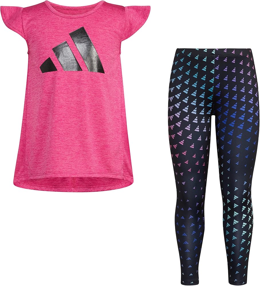 adidas Girls Flutter Sleeve Top & Legging 2-piece Set