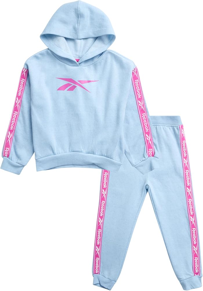 Reebok Girls' Sweatsuit Set - 2 Piece Fleece Hoodie and Jogger Sweatpants (Size: 2T-6X)