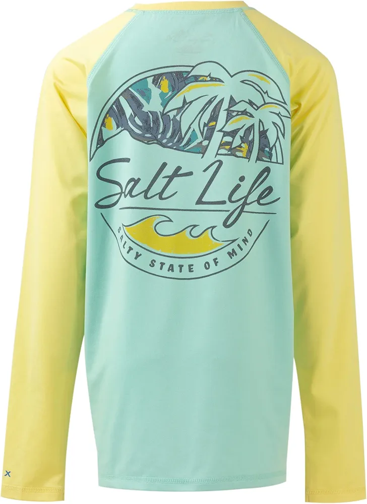 Salt Life Girls' Shady Palms Youth Long Sleeve Performance Shirt