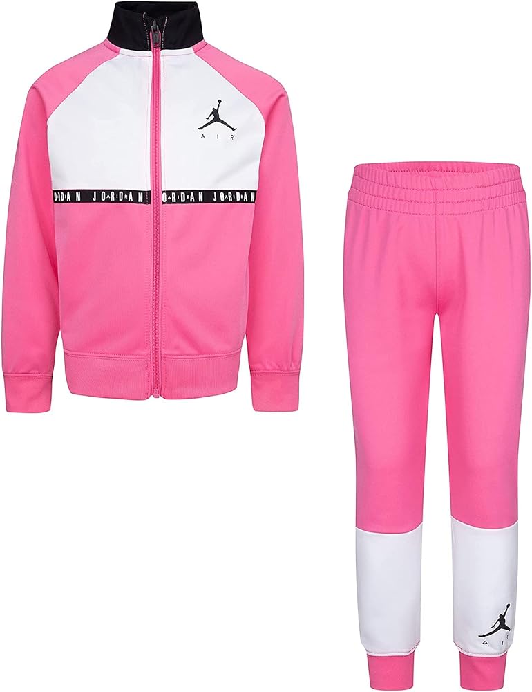 Jordan Girl's Jumpman Air Blocked Tricot Set (Little Kids) Pinksicle 5 Little Kids