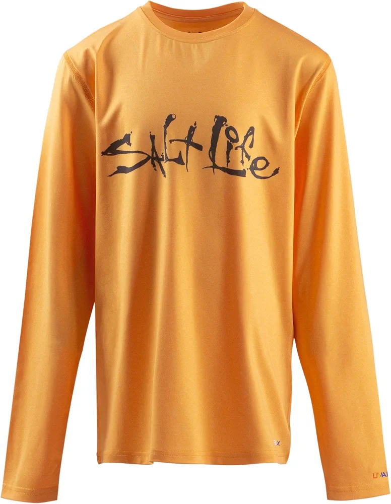 Salt Life Girls' Unisex Kids Signature Icons Long Sleeve Performance Tee T-Shirt