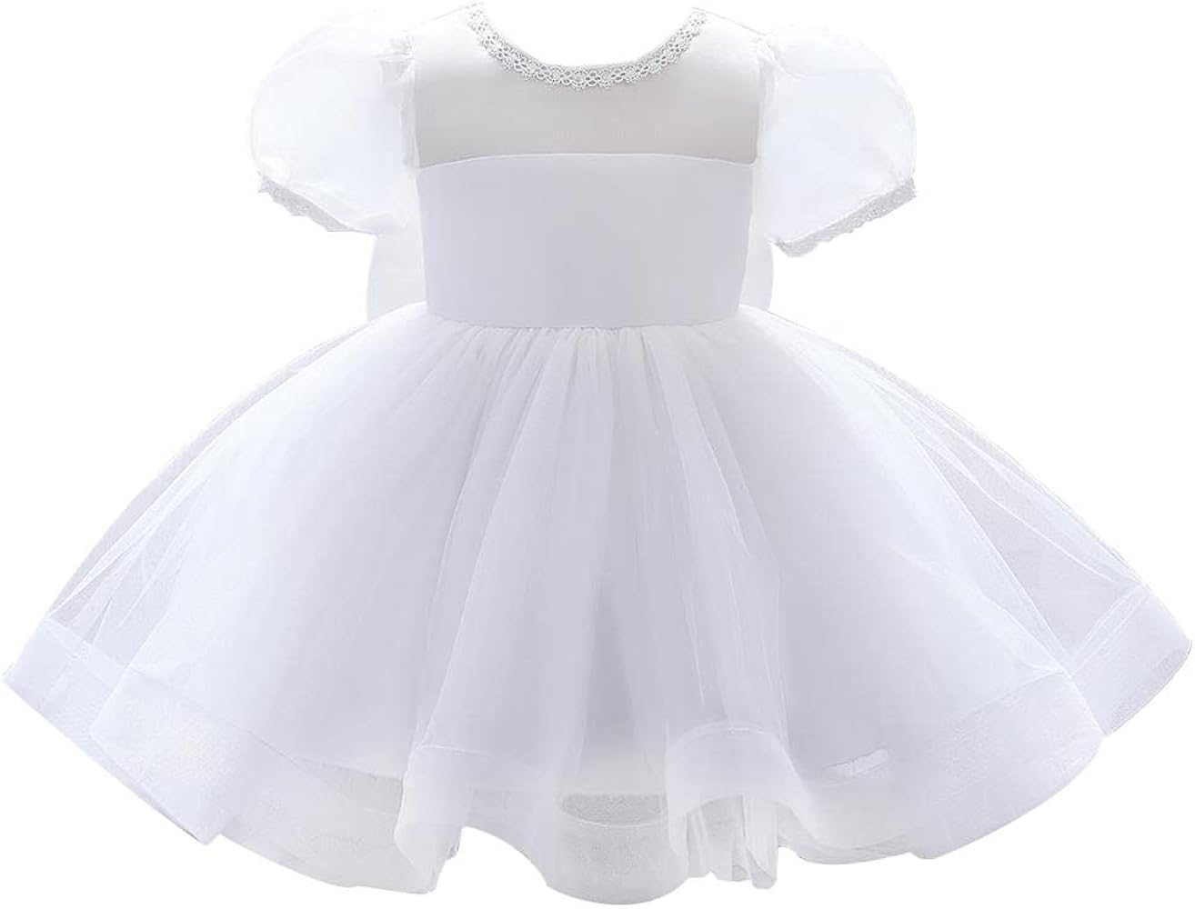 Dressy Daisy Baby & Toddler Girls' Special Occasion Dresses Wedding Flower Girl White Dress Fancy Party Ball Gown