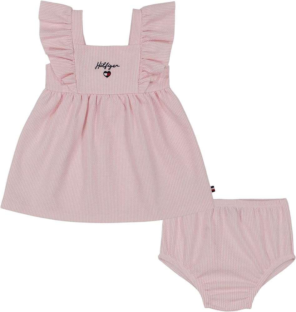 Tommy Hilfiger Woven Dress w/Diaper Cover Pink