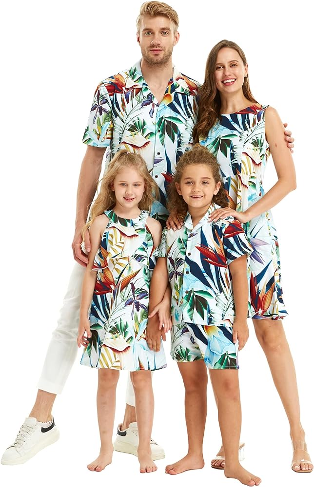 Matchable Family Hawaiian Luau Men Women Girl Boy Clothes in Lost in Paradise