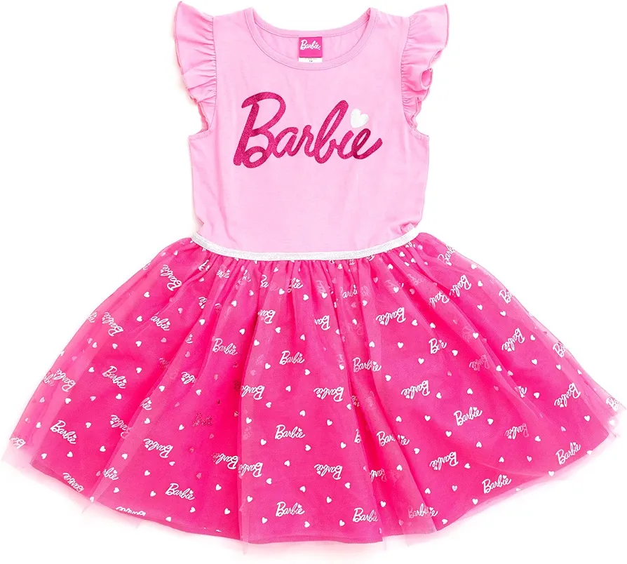 Barbie Little Girls Tulle Dress Pink 6