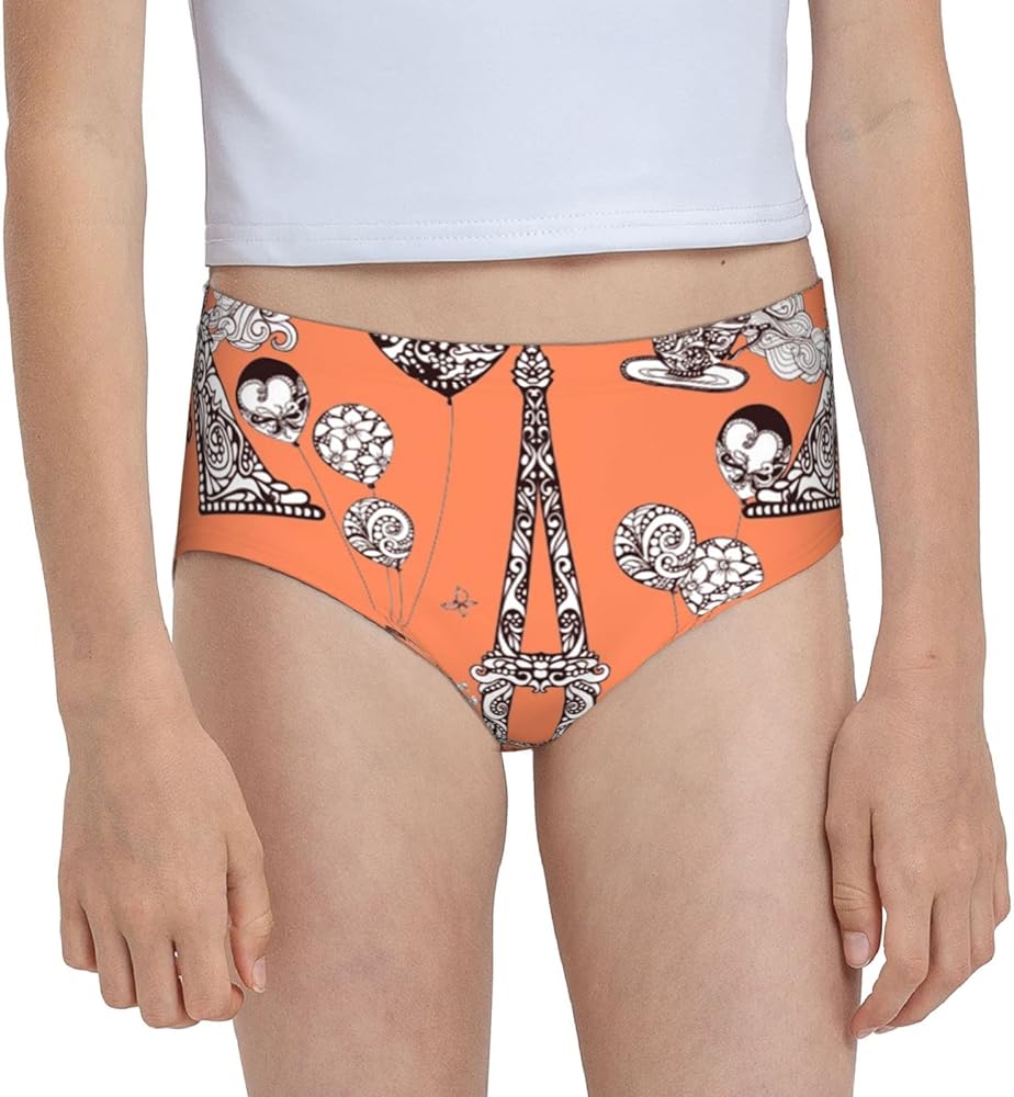 Augenstern Cotton Underwear Cartoon-Paris-Eiffel-Tower Girls'Briefs Soft Underpants