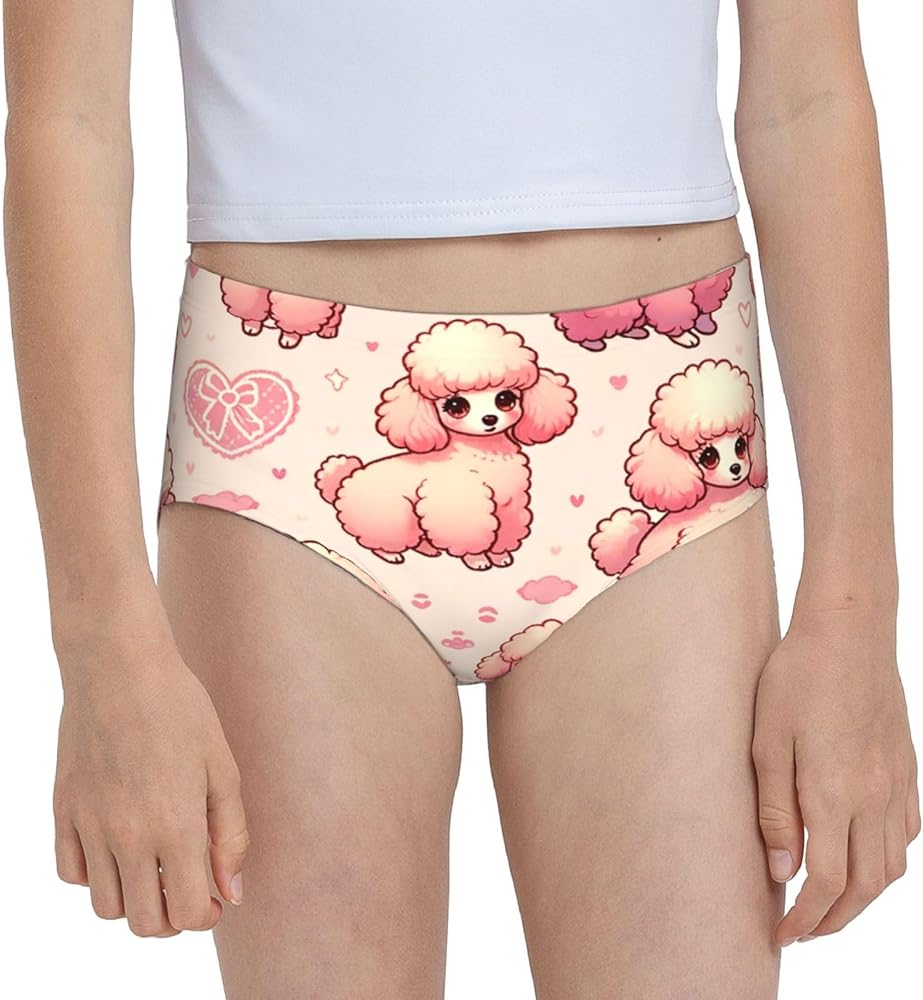 Augenstern Cotton Underwear Cute-Poodle-Love Girls'Briefs Soft Underpants