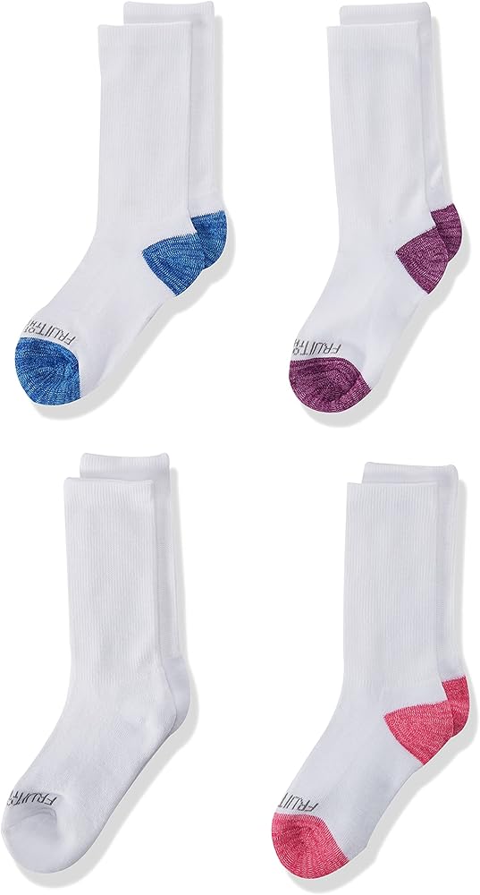 Fruit of the Loom Girls' Everyday Essential Soft Cushion Socks