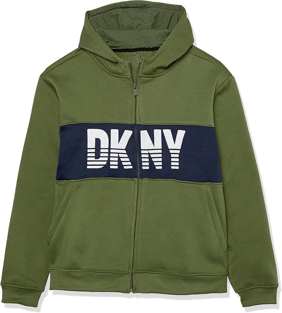 DKNY Girls Classic Comfy Sweatshirt, Olive