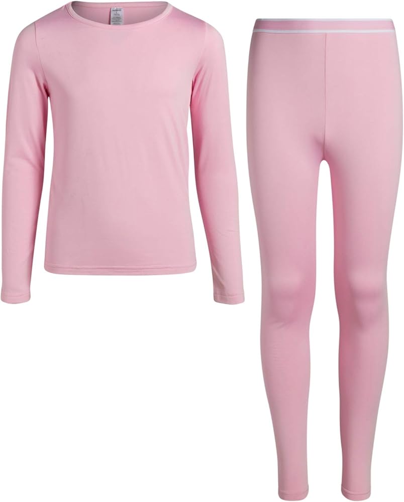 Rene Rofe Girls’ Thermal Underwear Set – 2 Piece Fleece Lined Top and Long Johns (2T-16)