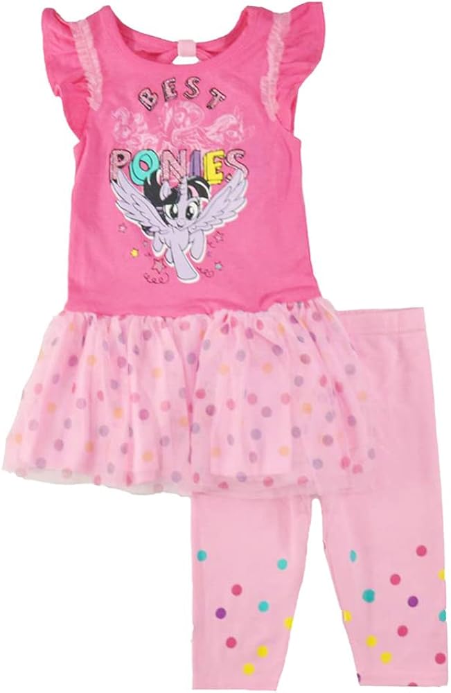 My Little Pony Little Girls' Toddler Pink Two-Piece Legging Set, Pink, 2T