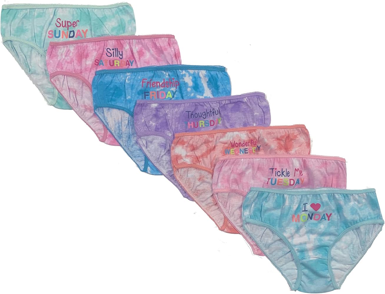 Popular Girls' 100% Cotton Bikini Panty Underwear - Pack of 7 - Animal Print Weekday - S (6/6X)