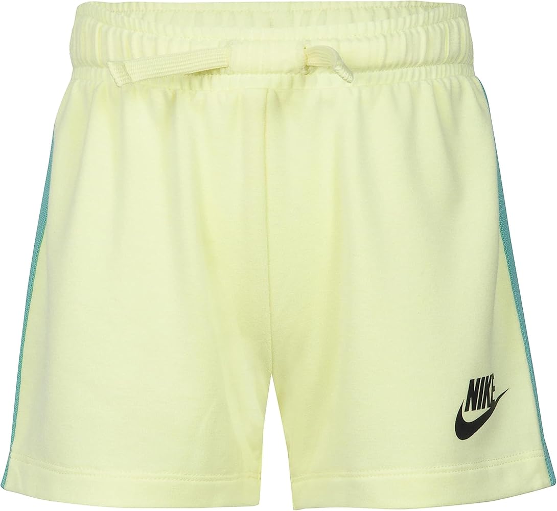 Nike Girl's French Terry Shorts (Toddler/Little Kids) Citron Tint 6 Little Kid