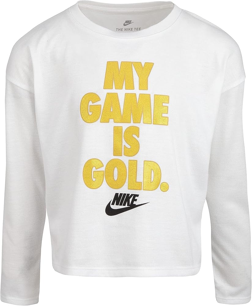 Nike Girl's My Game Is Gold Long Sleeve Tee (Little Kids)