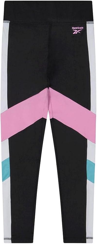 Reebok Girls' Basic Active Athletic Performance Leggings/Yoga Pants-Full Length, Black, L(12)