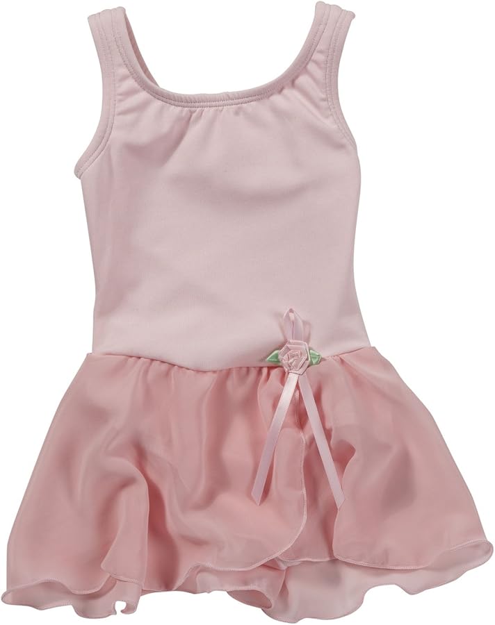 Youth Tank Leotard w/ Skirt, Light Pink-4/6