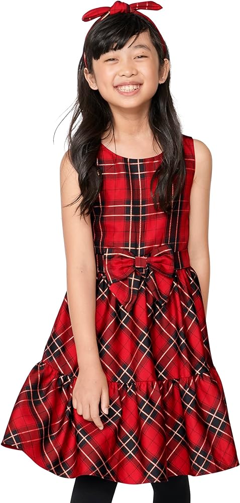 The Children's Place girls Plaid Tiered Dress