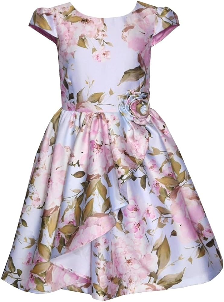 Bonnie Jean Girls 7-16 Floral Shantung Special Occasion Dress