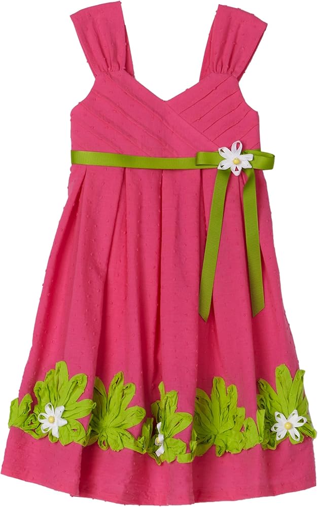 Bonnie Jean Little Girls' Swiss Dot Dress With Ribbon Trim