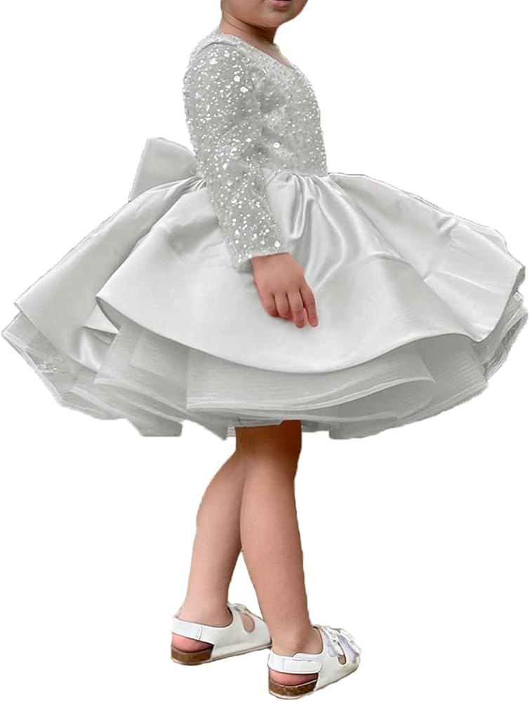 ABAO SISTER Short Little Girls Pageant Dresses for Wedding Kids First Communion Puffy Ball Gown