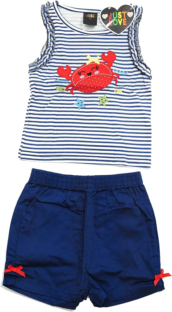 Just Love 2 Piece Summer Short Sets for Girls with Applique