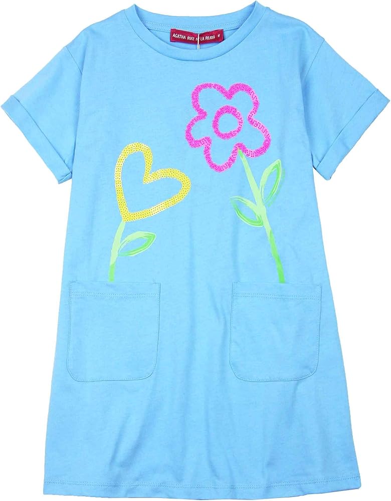 Agatha Ruiz DE LA Prada Girl's T-Shirt Dress with Flowers, Sizes 4-12