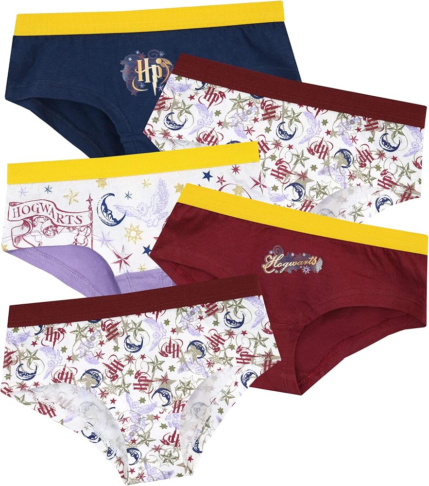 Harry Potter Girls' Hogwarts Underwear Pack of 5