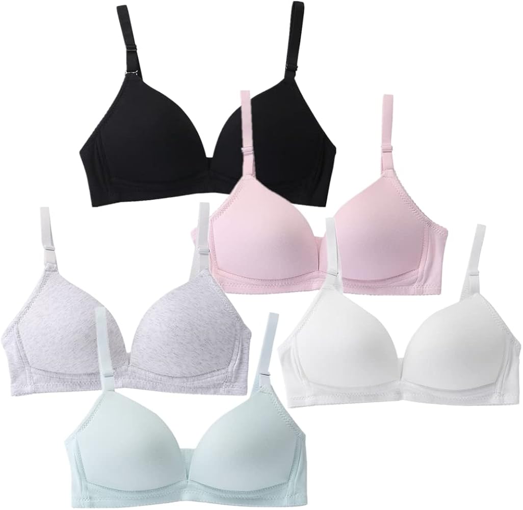 Teen Girls Seamless Bra Cotton Bras Adjustable Straps