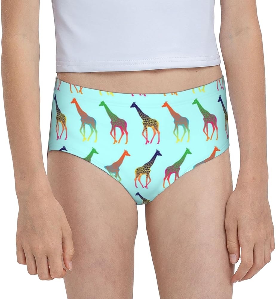 Augenstern Cotton Underwear Colorful Zebra Giraffe Girls'Briefs Soft Underpants