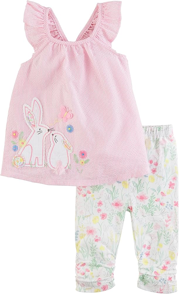 Mud Pie Baby Girls Baby Girl Bunny Tunic & Capri SetMud Pie Baby Girl Bunny Tunic & Capri Set