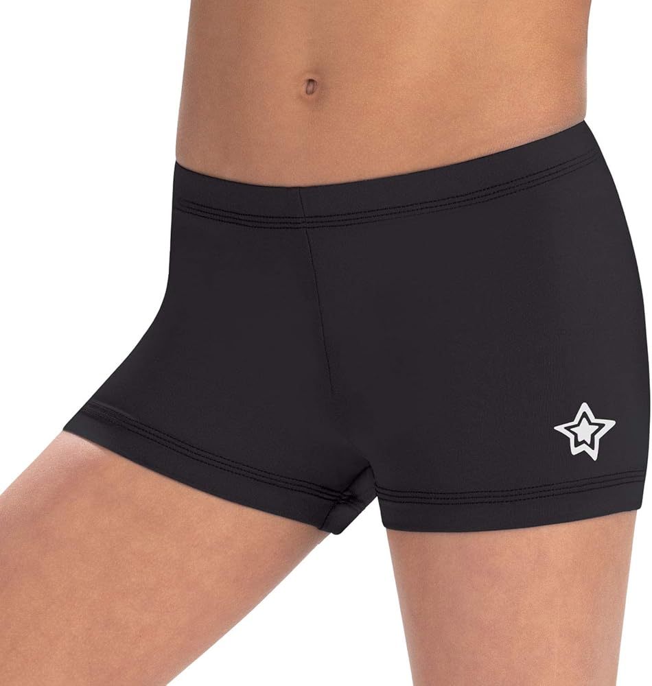 GK Stars Girls Spandex Stretch Athletic Shorts for Gymnastics, Tumbling, Dance, Cheer, and Sports