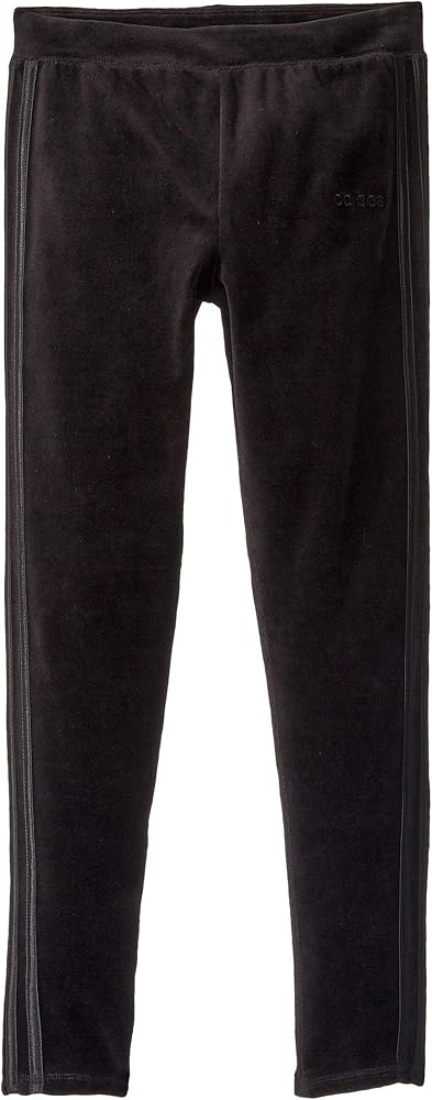 adidas Girl's Velour Tights (Big Kids) Black XL (16 Big Kids)