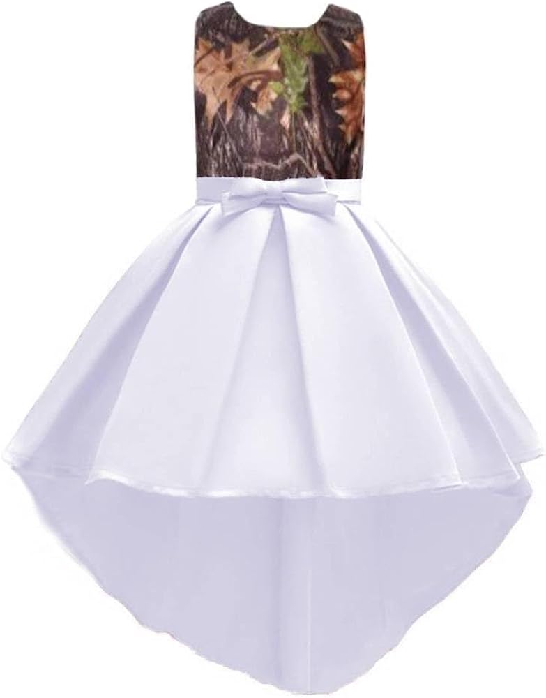 YINGJIABride Camo Flower Girl Bridesmaid Dress Pageant Birthday Party Dresses High Low